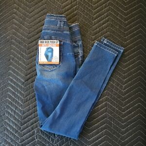 High Rise Push Up Womans Wax Jeans - Blue Size 0 / 24